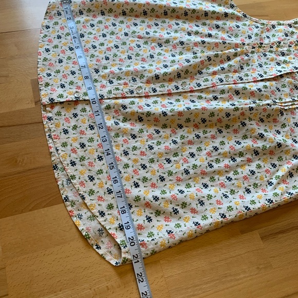 Woolrich sleeveless button down top # colorful print cream color size S/P - Picture 11 of 11
